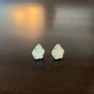 Kendra Scott earrings gold and druzy